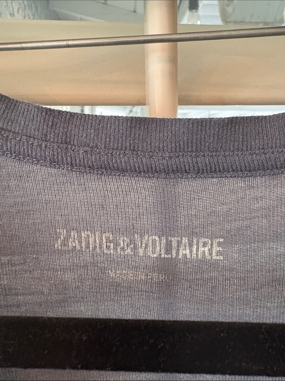 Zadig & Voltaire Navy Tee with Shimmer Trim in size XS - Picture 6 of 7